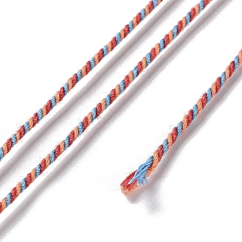 Polyester Twisted Cord, Round, for DIY Jewelry Making, Light Salmon, 1mm, about 49.21 Yards(45m)/Roll