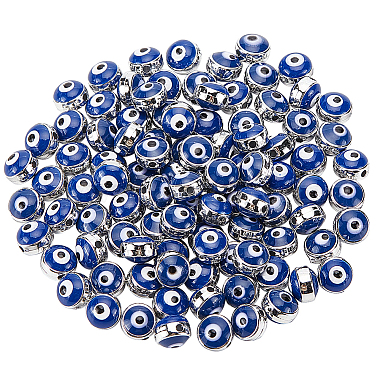 8mm Midnight Blue Flat Round Plastic Beads