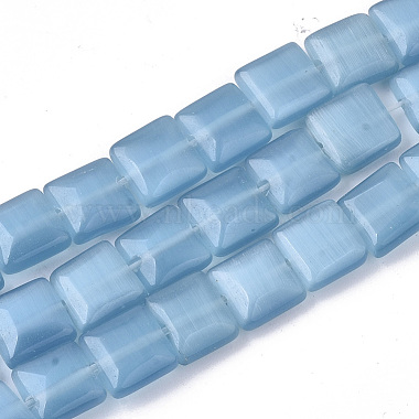 8mm DarkTurquoise Square Glass Beads