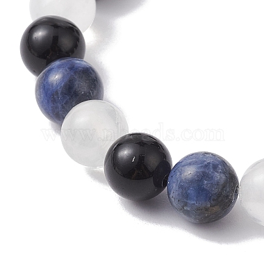 bracelets extensibles à perles rondes en sodalite naturelle(BJEW-JB10114-02)-3