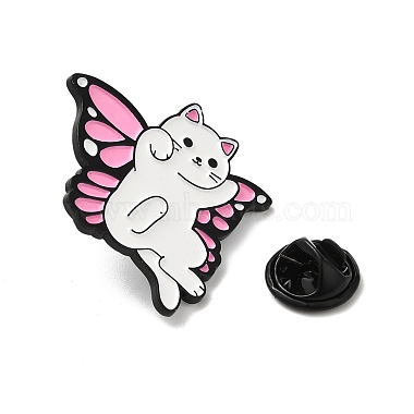 Cat with Butterfly Wing Enamel Pins(JEWB-K018-04A-EB)-3