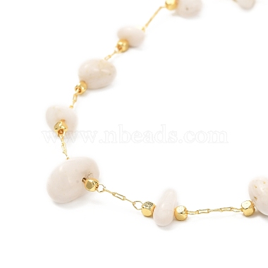 Natural White Moonstone Chip Beaded Necklace for Girl Women(NJEW-JN03708-02)-4