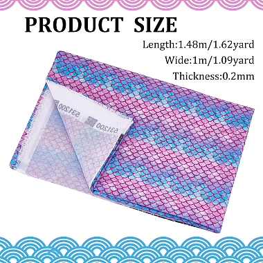 Fish Scale Pattern Polyester-Cotton Fabric(DIY-WH0430-114A)-2