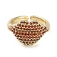 Rack Plating Brass Micro Pave Cubic Zirconia Open Cuff Rings(RJEW-K266-01G-01)-2