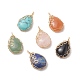 6Pcs Natural & Synthetic Mixed Gemstone Copper Wire Wrapped Pendants(PALLOY-JF02017)-1