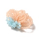 Glass Beads Braided Flower Cabochons(GLAA-F120-01D)-3