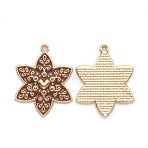 Alloy Enamel Pendants, for Christmas, Light Gold, Snowflake, Camel, 29.5x23x2mm, Hole: 1.6mm(ENAM-E569-15)