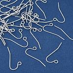 Brass Earring Hooks, Lead Free & Cadmium Free & Nickel Free, Flat Ear Wire, Silver, 11mm, Hole: 2mm, Pin: 1mm(KK-H258-06H-S)