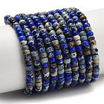Dyed Natural Imperial Jasper Beads Strands, Rondelle, Dark Blue, 4x2~3mm, Hole: 1.2mm, about 138~139pcs/strand, 14.96''~15.16''(38~38.5cm)(G-P600-A01-01B)