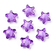 Transparent Acrylic Beads, Bead in Bead, Star, Dark Orchid, 12x11x8mm, Hole: 2mm, about 1200pcs/500g(TACR-S091-12mm-10)