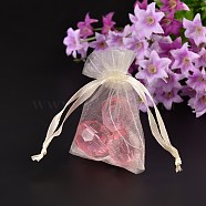 Organza Gift Bags with Drawstring, Jewelry Pouches, Wedding Party Christmas Favor Gift Bags, PapayaWhip, 7x5cm(X-OP-E002-1)