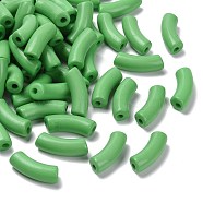 Opaque Acrylic Beads, Curved Tube, Lime Green, 34.5x13x11mm, Hole: 3.5mm(X1-SACR-S677-065)