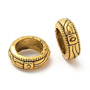 Tibetan Style Alloy European Beads, Large Hole Beads, Cadmium Free & Lead Free, Rondelle, Antique Golden, 8.5x3.5mm, Hole: 5.5mm, about 1851pcs/1000g(TIBE-P003-32AG)