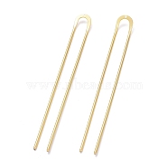 Brass Hair Fork Findings, U Shaped, Golden, 130x13.5x2mm, Hole: 1.4mm(KK-F830-01G)