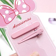 Macaron Color Alloy Alligator Hair Clips, Hair Accessories for Girls Women, Long Oval, Pearl Pink, 49x9mm(PW-WGDAB84-05)