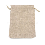 Rectangle Polyester Storage Bags, Drawstring Pouches Packaging Bag, Tan, 12x9cm(PW-WG24103-03-1)