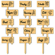Wood Plant Labels, for Seed Potting, Herbs, Flowers, Vegetables, Name, Word, 70x50x3mm, 15pcs/set(WOOD-WH0500-002)