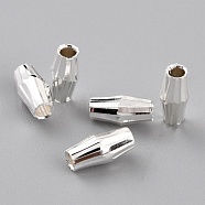 Brass Beads, Long-Lasting Plated, Bicone, 925 Sterling Silver Plated, 6x2.5mm, Hole: 1.5mm(KK-O133-012C-S)