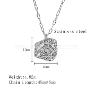 304 Stainless Steel Pendant Necklaces, Eye, Stainless Steel Color, 17.72 inch(45cm)(QZ6999-1)