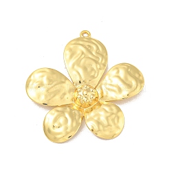 Rack Plating Brass Pendants, Long-Lasting Plated, Cadmium Free & Lead Free, Flower, Real 18K Gold Plated, 39.5x36.5x4.5mm, Hole: 1.6mm(KK-P277-27G)