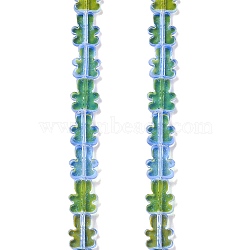 Transparent Electroplate Glass Beads Strands, AB Color Plated, Bear, Royal Blue, 9~9.5x8x2.5mm, Hole: 0.7mm, about 45pcs/strand, 16.46 inch(41.8cm)(GLAA-F122-05A)