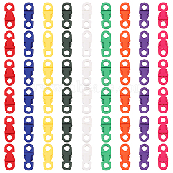 54Pcs 9 Colors Plastic Side Release Buckles, Heavy Duty Snaps Clips for Backpack, Waist Pack, Mixed Color, 28x11x6mm, Hole: 5.5mm, 6pcs/color(KY-CA0001-51)