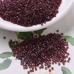 MIYUKI Delica Beads Small, Cylinder, Japanese Seed Beads, 15/0, (DBS0105) Garnet Gold Luster, 1.1x1.3mm, Hole: 0.7mm, about 3500pcs/10g(X-SEED-J020-DBS0105)