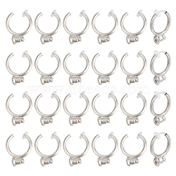 12Pairs Brass & Resin Clip-on Earring Findings, Clip-on Earring Converter, Platinum, 17.5x12.5x4.5mm, Pin: 0.9mm(FIND-UN0002-42)