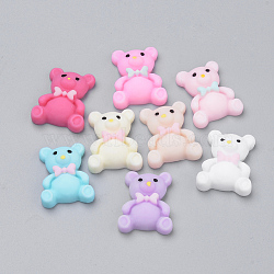 Resin Cabochons, Bear, Mixed Color, 22~23x18x6mm(CRES-Q197-14)