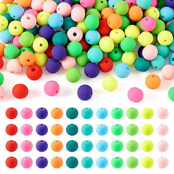 308Pcs 11 Colors Handmade Polymer Clay Beads Strands, Round, Mixed Color, 8.5mm, Hole: 1.4mm, 28pcs/color