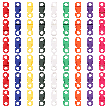 54Pcs 9 Colors Plastic Side Release Buckles, Heavy Duty Snaps Clips for Backpack, Waist Pack, Mixed Color, 28x11x6mm, Hole: 5.5mm, 6pcs/color