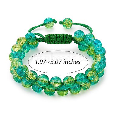 bracelet de perles tressées en verre rond étincelant(BJEW-SW00082-19)-2