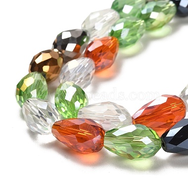 Faceted Teardrop Glass Beads Strands(X-GS053-AB)-3