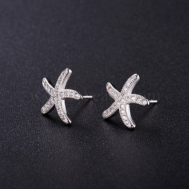 SHEGRACE Delicate Rhodium Plated 925 Sterling Silver Ear Studs(JE168A)-3
