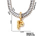 Golden Tone Brass Pave Clear Cubic Zirconia Letter Pendant Necklaces for Women(YX4437-16)-1