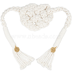 Macrame Cotton Cord Wrist Corsages for Wedding, Party Decorations, with Alloy Knot, Beige, 1900mm(DIY-OC00003)