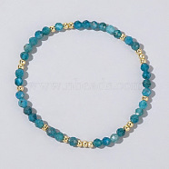 Natural Stone Bead Stretch  Bracelets for Women, with  Stainless Steel Beads(CE2200-6)