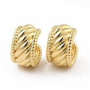 Brass Chunky Cuff Earrings for Men Women, Real 18K Gold Plated, 14x16x9mm(EJEW-B013-02)