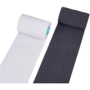 Flat Elastic Rubber Band, Webbing Garment Sewing Accessories, Black & White, 100(-1)mm, 3m/roll, 1roll/color, 2rolls/set(EC-BC0001-02-100mm)