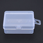 Rectangle Polypropylene(PP) Bead Storage Container, with Hinged Lid, for Jewelry Small Accessories, Clear, 6.8x5.2x2.55cm(CON-N011-048)