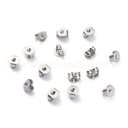 Brass Friction Ear Nuts, Ear Locking Earring Backs for Post Stud Earrings, Platinum, 5x5x3mm,Hole:1mm(KK-O131-06P-A)