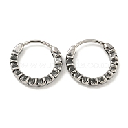 316 Surgical Stainless Steel Hoop Earrings, Ring, Antique Silver, 14.5x14.5mm(EJEW-D096-12AS-24)