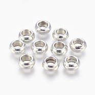 Tibetan Style Alloy Beads, Cadmium Free & Lead Free, Donut, Antique Silver, 10x4mm, Hole: 6mm(TIBE-R224-AS-LF)