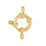 304 Stainless Steel Spring Ring Clasps, Ring, Real 24K Gold Plated, 12.5x4mm, Hole: 2.5mm(X-STAS-G190-17G)