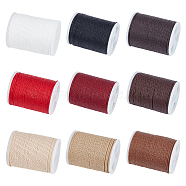 Elite 9 Rolls 9 Colors Round Waxed Polyester Cord, Taiwan Waxed Cord, Twisted Cord, Mixed Color, 1mm, about 12.02 yards(11m)/roll, 1 roll/color(YC-PH0002-41)
