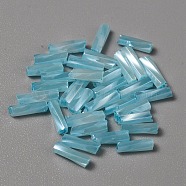 Opaque Colours Glass Twist Bugle Beads, Round Hole, Dark Turquoise, 6~7x2mm, Hole: 0.9mm, 270pcs/bag(GLAA-WH0039-08H)