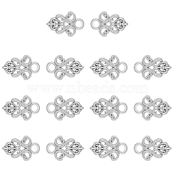 14Pcs Alloy Snap Lock Clasps Findings, Garment Accessories, Platinum, 24x16x2mm, Hole: 4mm(FIND-FH0008-37P)
