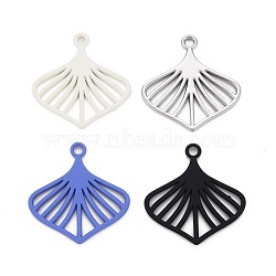 Rack Plating Spray Painted Alloy Pendants, Cadmium Free & Lead Free, Fan, Mixed Color, 23x22x1.5mm, Hole: 1.8mm(PALLOY-S132-275-NR)
