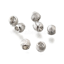 Brass Beads, Round, Real Platinum Plated, 3x2.5mm, Hole: 1mm(KK-M318-42P)