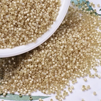 MIYUKI Delica Beads, Cylinder, Japanese Seed Beads, 11/0, (DB0621) Dyed Light Apricot Silver Lined Alabaster, 1.3x1.6mm, Hole: 0.8mm, about 2000pcs/bottle, 10g/bottle